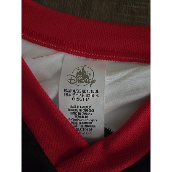 Disney Parks Mickey Red Black Hockey Jersey Adult XL NWT 2025 Disneyland - Picture 5 of 15
